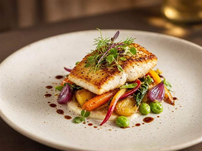 Colourful plated gourmet dish